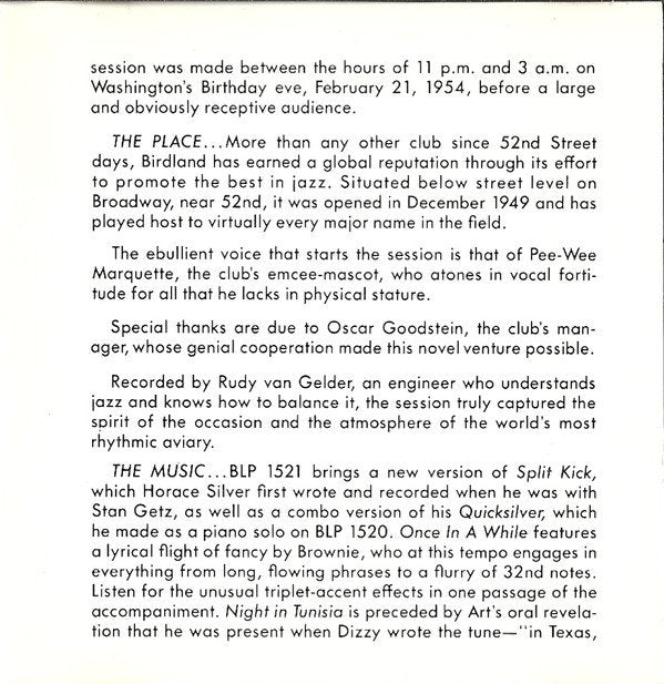 A Night At Birdland - Volume 1