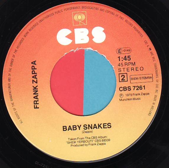 Frank Zappa - Dancin' Fool / Baby Snakes