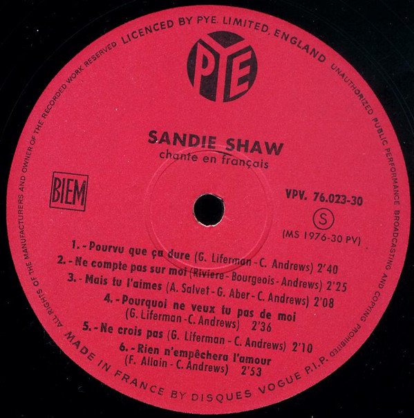 Sandie Shaw Chante En Français