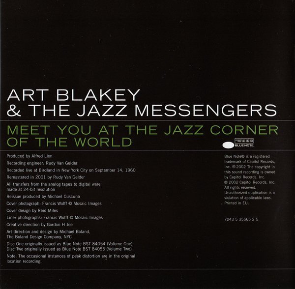 Art Blakey & The Jazz Messengers - Meet You At The Jazz Corner Of The World
