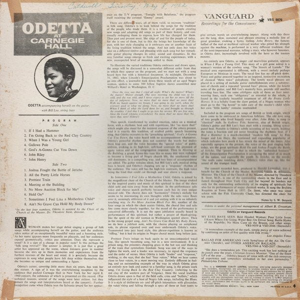 Odetta At Carnegie Hall