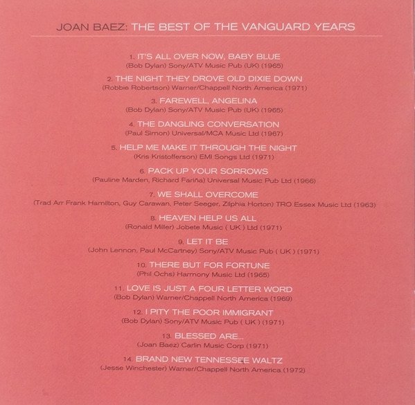 Joan Baez - The Best Of The Vanguard Years