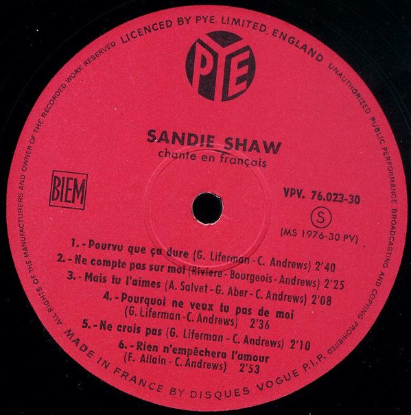 Sandie Shaw - Sandie Shaw Sings In French