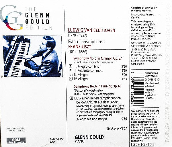 Ludwig van Beethoven / Franz Liszt, Glenn Gould - Piano Transcriptions – Symphony No. 5, Op. 67 &amp; No. 6, Op. 68: 1st Movement = 1. Satz