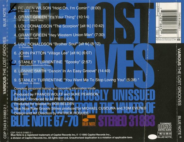 Various - The Lost Grooves (Rare And Previously Unissued Slices Of Funk From The Vaults Of Blue Note 67-70)